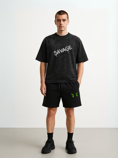 SAVAGE Stone Wash Oversized Tee