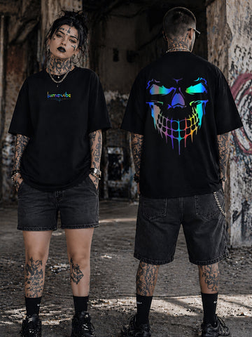 Holographic Skull Streetwear T-Shirt