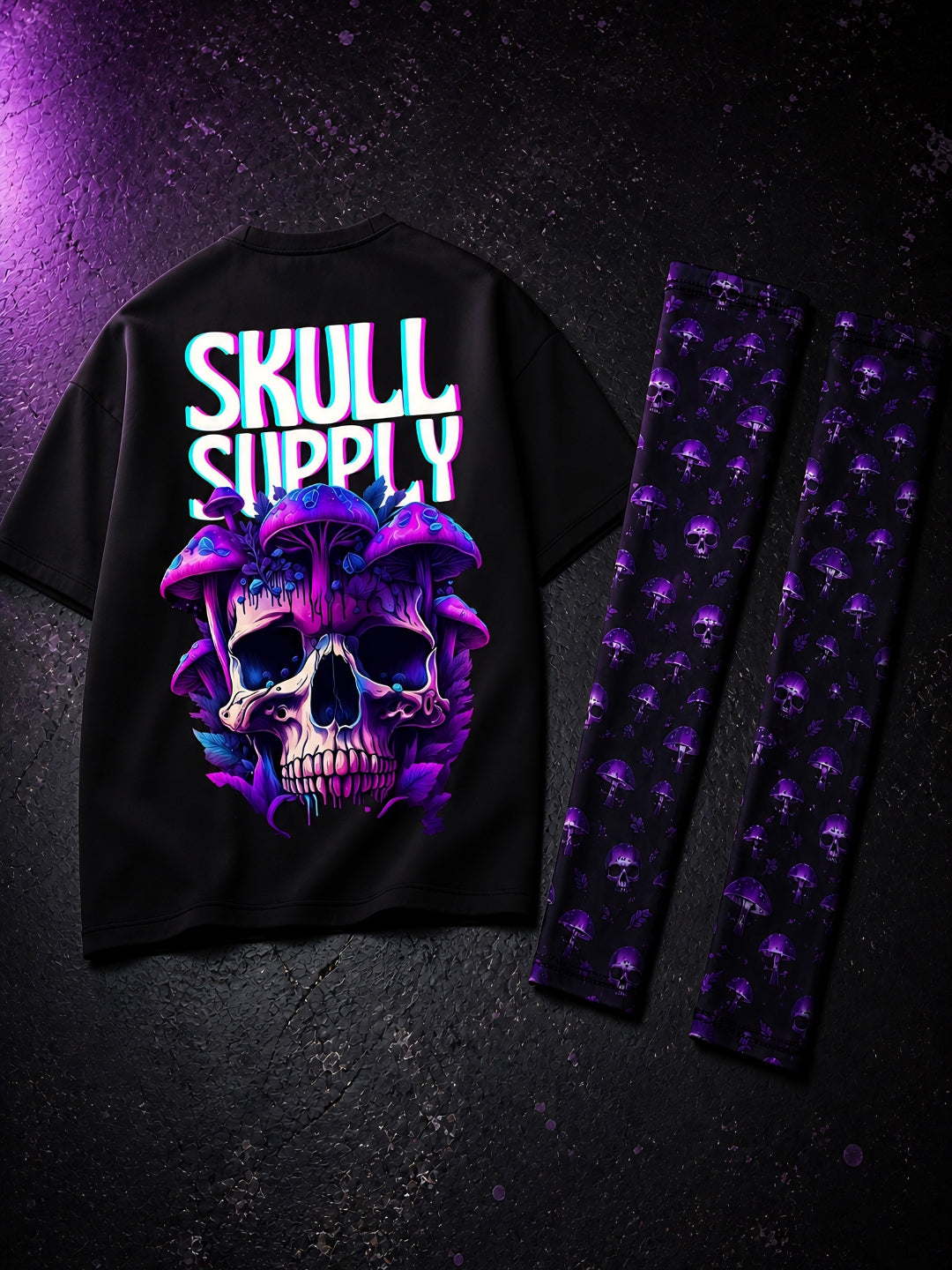 Streetwear Combo Set – Terry T-Shirt & Arm Sleeves