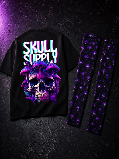 Streetwear Combo Set – Terry T-Shirt & Arm Sleeves