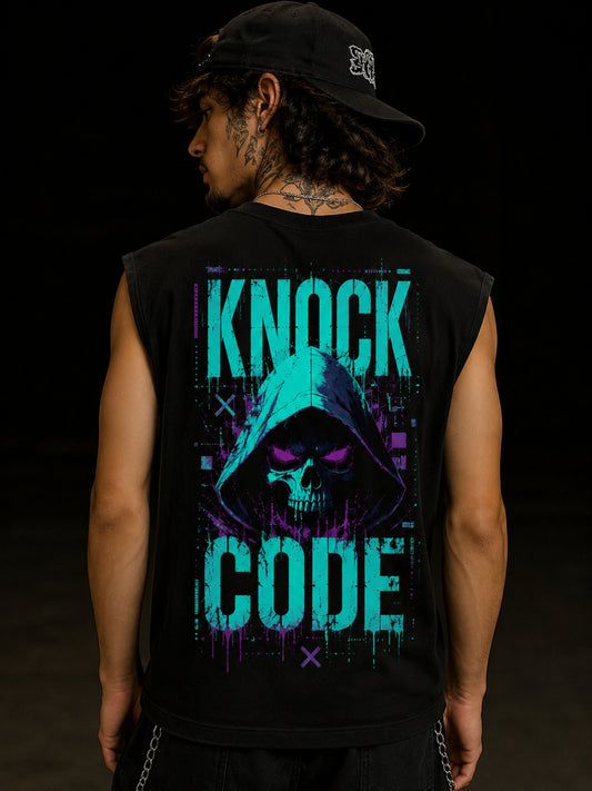 Knock Code Sleeveless Cotton Tee