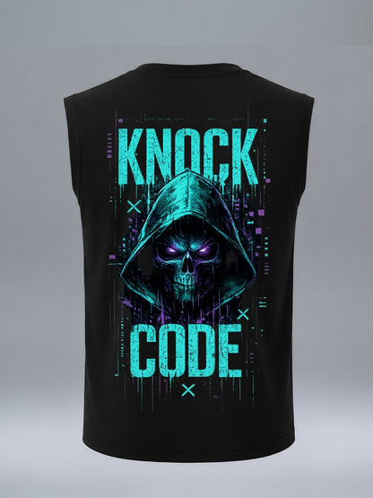 Knock Code Sleeveless Cotton Tee