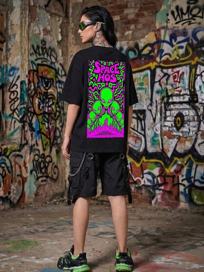 Velora Oversized T-Shirt – Space Chaos Graphic