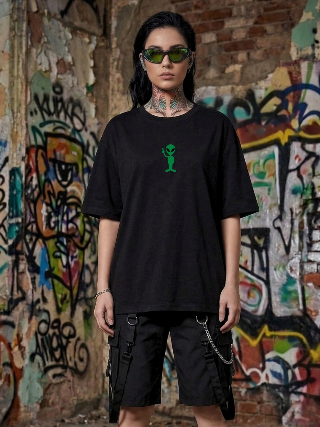 Velora Oversized T-Shirt – Space Chaos Graphic