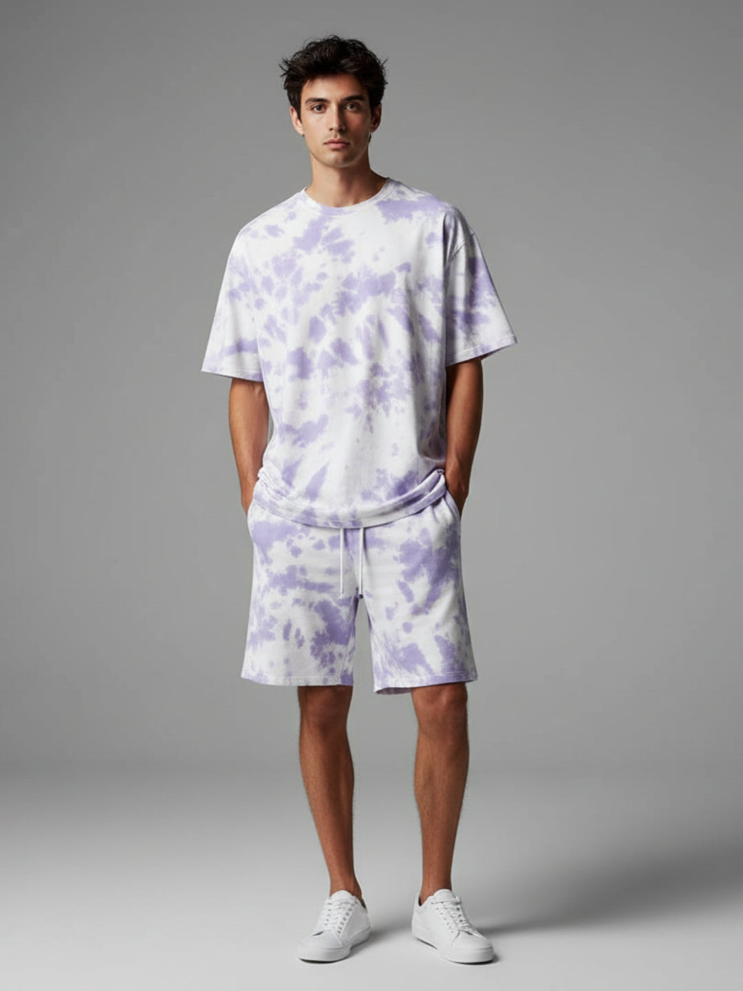 Lavender White Tie-Dye Co-ord Set