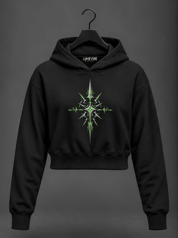 Tribal Pulse Crop Hoodie