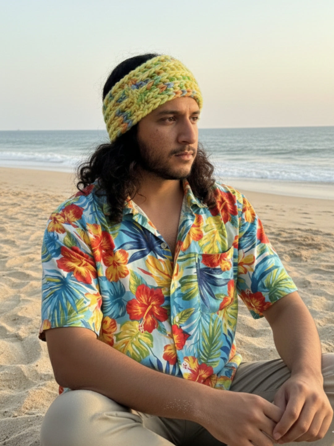 NeonGlow: Hand-Knitted UV-Reactive Woolen Headband