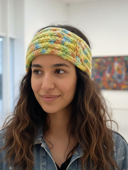 NeonGlow: Hand-Knitted UV-Reactive Woolen Headband