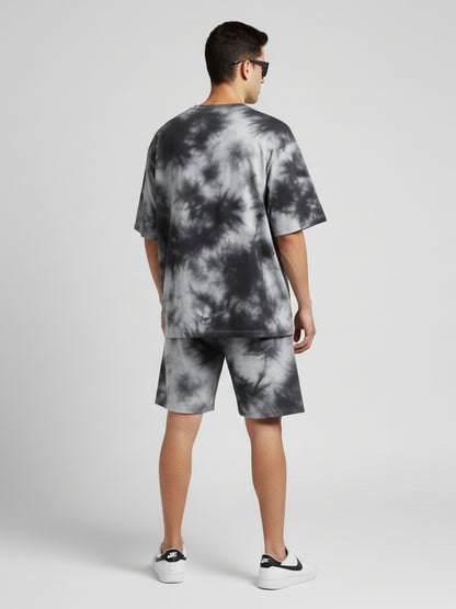 White Black Tie-Dye Co-ord Set – Men