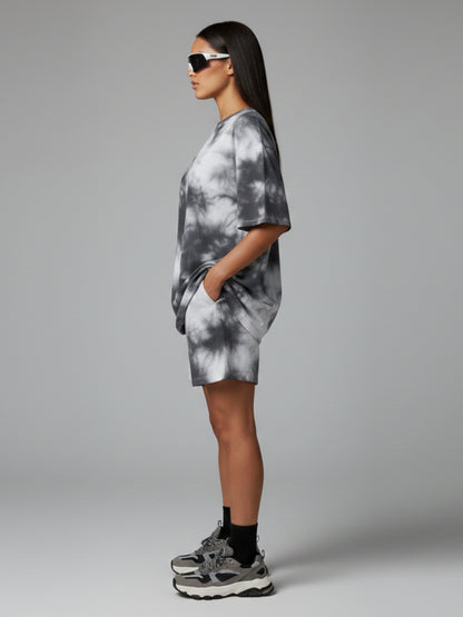 White Black Tie-Dye Co-ord Set – Women
