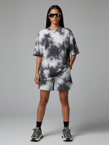 White Black Tie-Dye Co-ord Set – Women