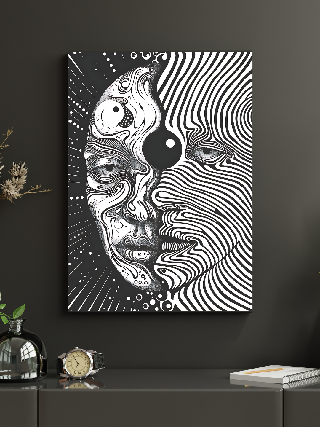 YinYang Fusion  Framed Canvas Art