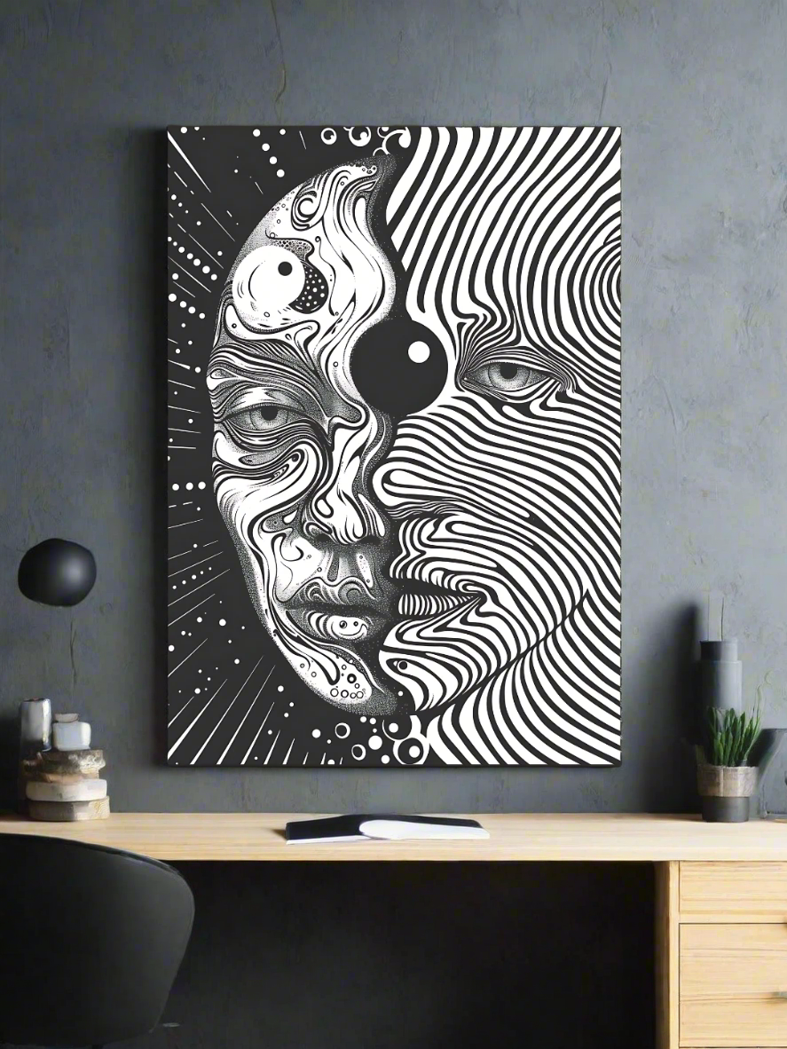 YinYang Fusion  Framed Canvas Art