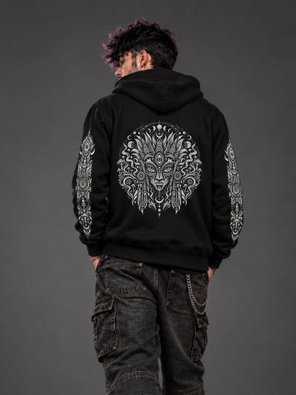 Lunar Totem Zip Hoodie – Glow in the Dark