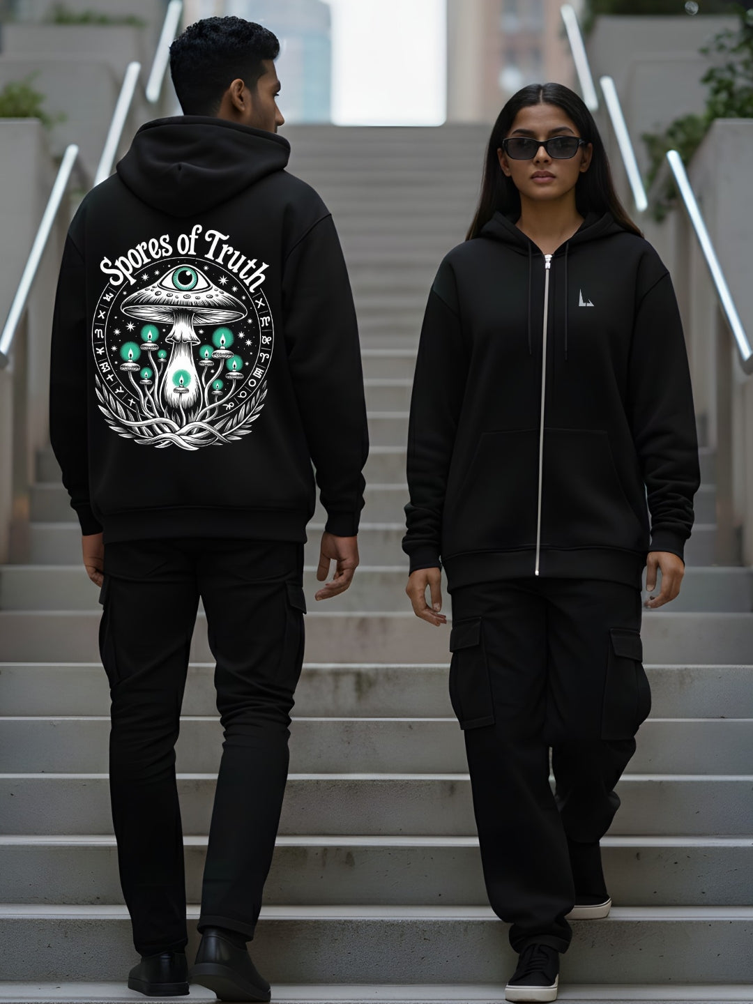 SporeSight Unisex Premium Zip Hoodie – 400 GSM Cotton Blend