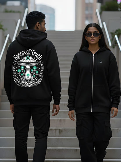 SporeSight Unisex Premium Zip Hoodie – 400 GSM Cotton Blend